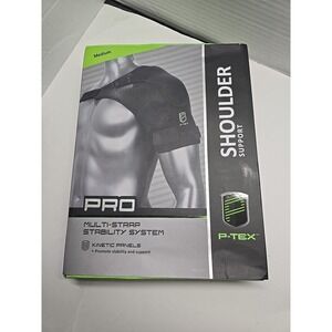 P-TEX Pro Shoulder Support Multi-Strap P-TEXSH201 Black Size Medium Brand New